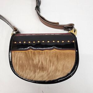 Mesace Leather and Hair Hide Crossbody Bag Mini Purse